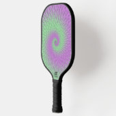 Geometric Purple and Green Pickleball Schläger (Links)