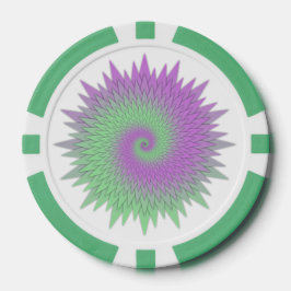 Geometric Purple and Green Pokerchips