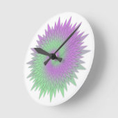 Geometric Purple and Green Runde Wanduhr (Winkel)
