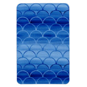 Geometric Pussan Blue Watercolor Fan Shapes Magnet (Vertikal)