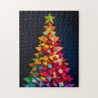 Geometric rainbow Christmas tree Puzzle