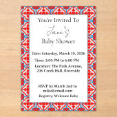 Geometric Red Acrylic Baby Shower Invitation Acryleinladungen (Vorderseite)