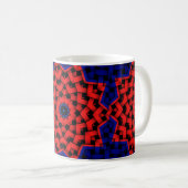 Geometric Red Blue Star Circle Muster Coffee Tee Kaffeetasse (VorderseiteRechts)