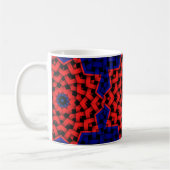 Geometric Red Blue Star Circle Muster Coffee Tee Kaffeetasse (Links)