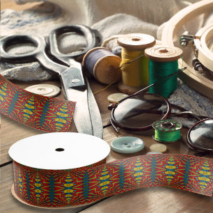 Geometric Red Blue & Yellow Vintag Tribal Ethnic Ripsband