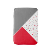 Geometric Red Gray Terrazzo Badematte (Vorderseite Vertikal)