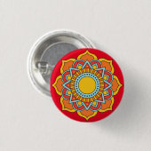 Geometric Red Mandala Blume-54567 Button (Vorne & Hinten)