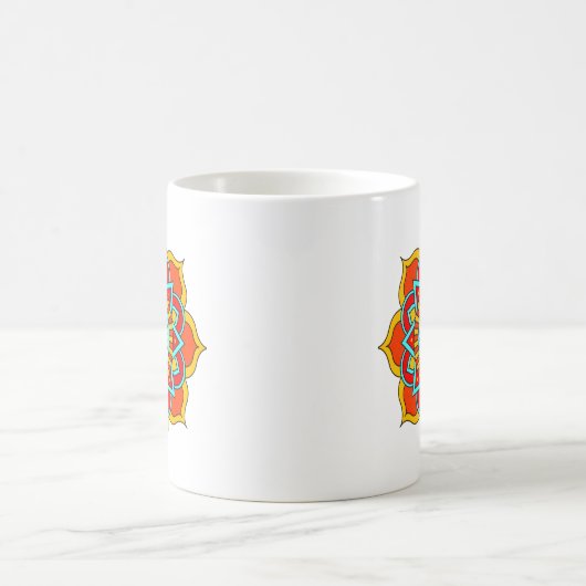 Geometric Red Mandala Blume-54567 Kaffeetasse (Mittel)