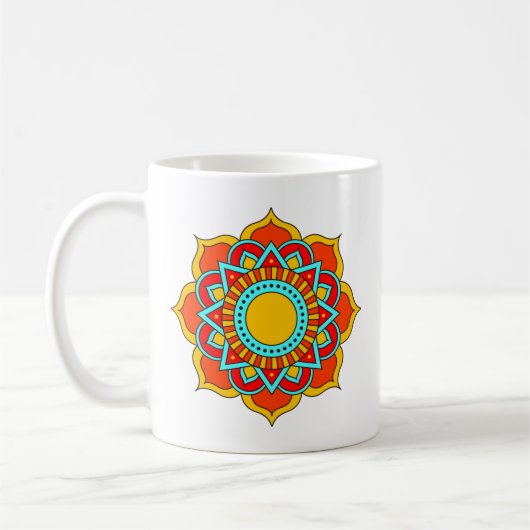 Geometric Red Mandala Blume-54567 Kaffeetasse (Links)