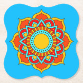 Geometric Red Mandala Blume-54567 Untersetzer (Vorderseite)