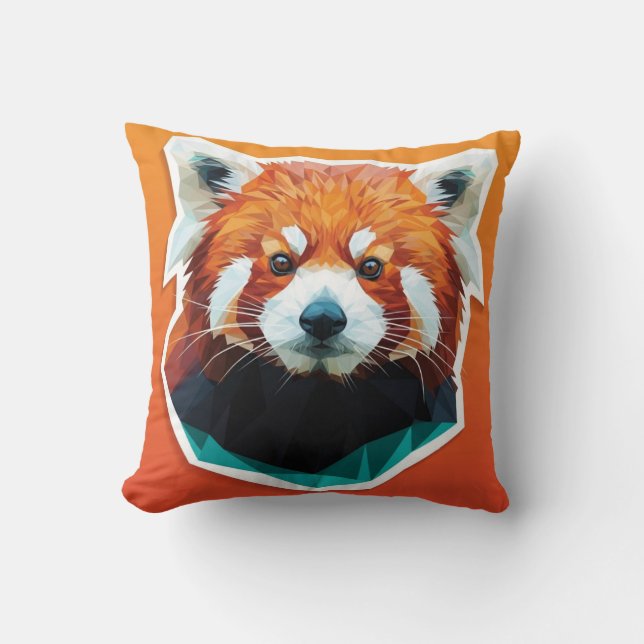 Geometric Red Panda Kissen (Vorderseite)