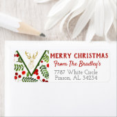 Geometric Reindeer Weihnachtsfeiertage-Rücksendead (Insitu)