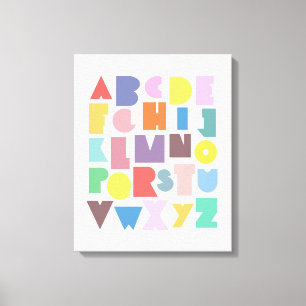 Geometric Retro Alphabet Leinwanddruck