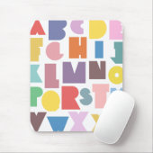 Geometric Retro Alphabet Mousepad (Mit Mouse)