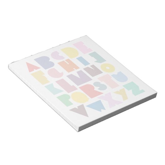 Geometric Retro Alphabet Notizblock (angewinkelt)