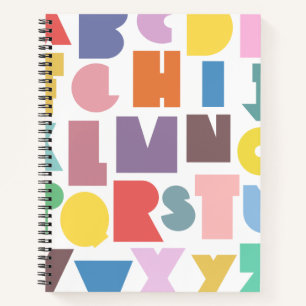 Geometric Retro Alphabet Notizblock