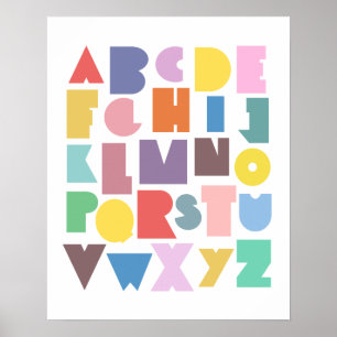 Geometric Retro Alphabet Poster