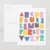 Geometric Retro Alphabet Postkarte (Vorne/Hinten)