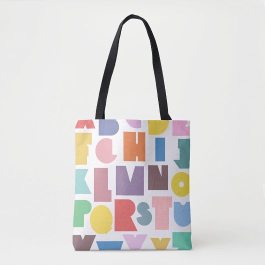 Geometric Retro Alphabet Tasche (Vorderseite)