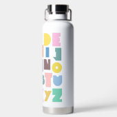 Geometric Retro Alphabet Trinkflasche (Rückseite)