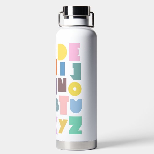 Geometric Retro Alphabet Trinkflasche (Rückseite)