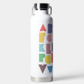 Geometric Retro Alphabet Trinkflasche (Vorderseite)