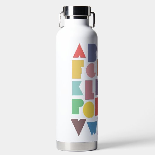 Geometric Retro Alphabet Trinkflasche (Vorderseite)
