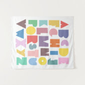 Geometric Retro Alphabet Wandteppich (Vorderseite (Horizontal))