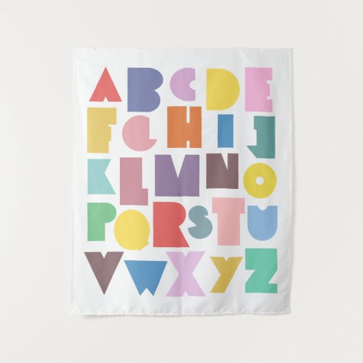 Geometric Retro Alphabet Wandteppich (Vorderseite)