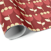Geometric Retro Blume Bauhaus Maroon Birthday Geschenkpapier (Rolleneckpunkt)