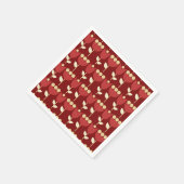 Geometric Retro Blume Bauhaus Maroon Birthday Serviette (Ecke)