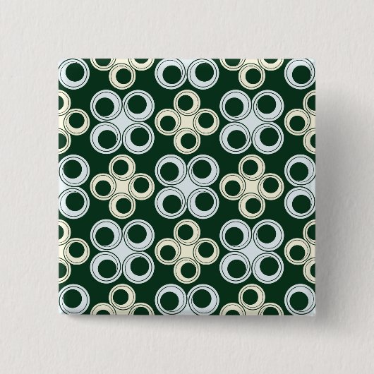 Geometric Retro Circles Pattern Button (Vorderseite)