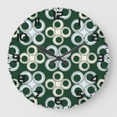 Geometric Retro Circles Pattern Große Wanduhr (Vorderseite)