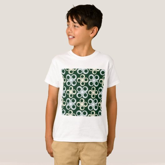 Geometric Retro Circles Pattern T-Shirt (Vorne ganz)