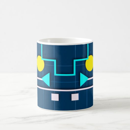 Geometric Retro Tech   Kaffeetasse (Mittel)