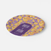 Geometric Retro Vibes Herbst Hochzeit Pappteller (Schrägansicht)