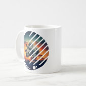 Geometric Rhino Sunset Scene Kaffeetasse (Vorderseite Links)