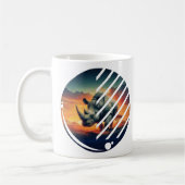 Geometric Rhino Sunset Scene Kaffeetasse (Links)