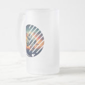 Geometric Rhino Sunset Scene Mattglas Bierglas (Vorderseite Links)