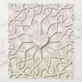 Geometric Rose Gold LOVE Heart Pattern Weinetikett (Einzelnes Label)