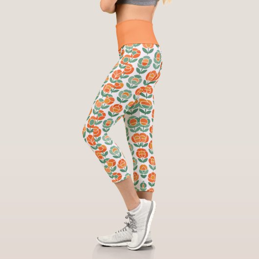 Geometric Rose Love Capri Leggings (Links)