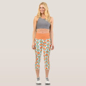 Geometric Rose Love Capri Leggings (Vorderseite)