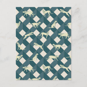 Geometric Safari Wild Leopard Animal Feiertagspostkarte