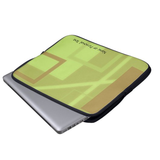 Geometric Sage Olive Green Art Laptop Personal Laptopschutzhülle (Vorne Knopf)