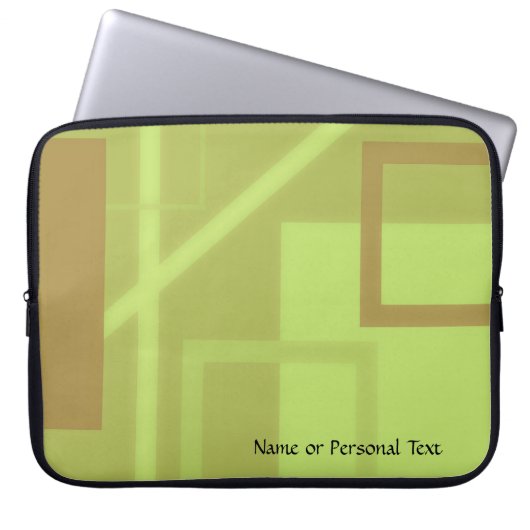 Geometric Sage Olive Green Art Laptop Personal Laptopschutzhülle (Vorderseite)