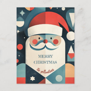 Geometric Santa Claus Feiertagspostkarte
