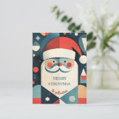 Geometric Santa Claus Feiertagspostkarte (Stehend Vorderseite)