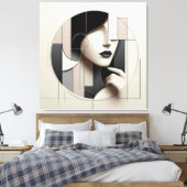 Geometric Sculpted Portrait Leinwanddruck (Insitu (Schlafzimmer))