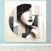 Geometric Sculpted Portrait Leinwanddruck (Insitu (Holzboden))