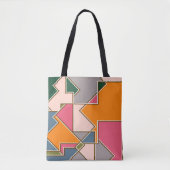 geometric seamless pattern, lines, orange, purple tasche (Vorderseite)